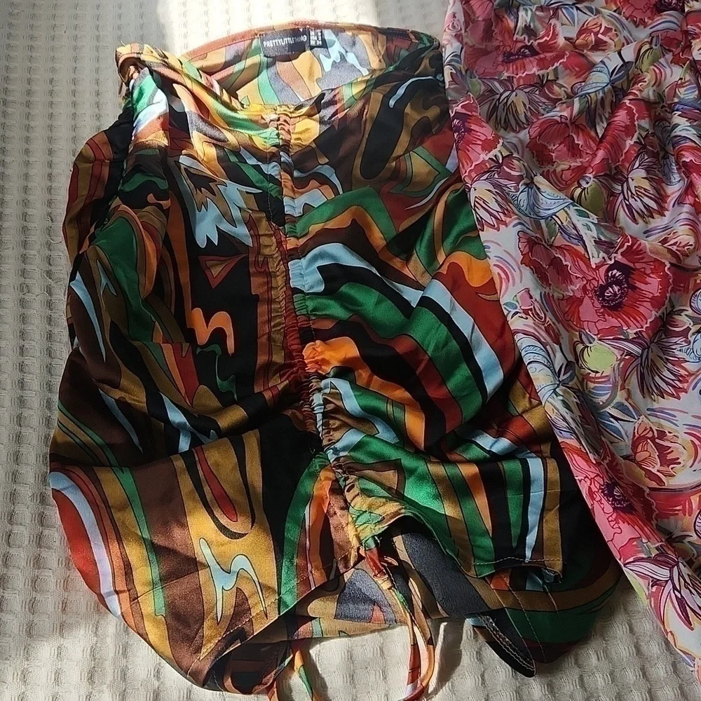 Bundle Skirts size XSmall Rouched Mini date night girls night Y2K Sexy Flirty